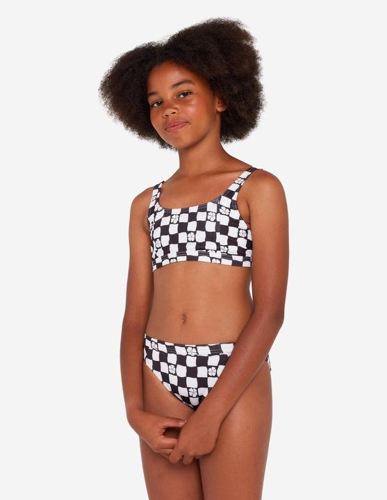 Produktbild Olaian Bikini-Oberteil Mädchen Bustier verstellbar 500 Nora schwarz/weiss (140)