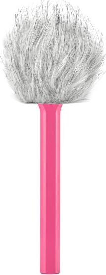 Produktbild RØDE Handadapter Interview GO Pink mit Fell-Windschutz