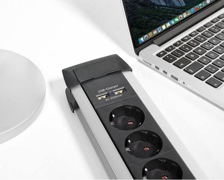 Image du produit Brennenstuhl Premium-Alu-Line (6 x, Type 13, USB-A, 3 m)