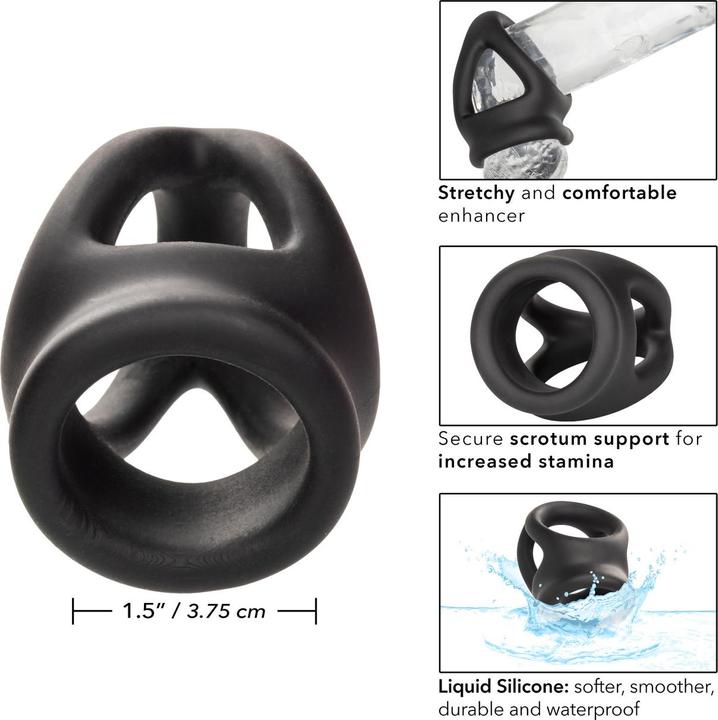 Actual product image CalExotics Alpha™ Liquid Silicone Dual Cage & Ring (3.75 cm)