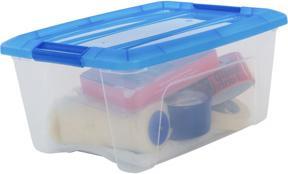 Actual product image Iris Clear NTB Storage Box 15.0 l transparent, blue 29.0 x 39.5 x 18.6 cm (15 l)