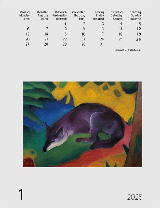 Produktbild Franz Marc 2025 (Harter Einband, Englisch, Deutsch, Französisch)