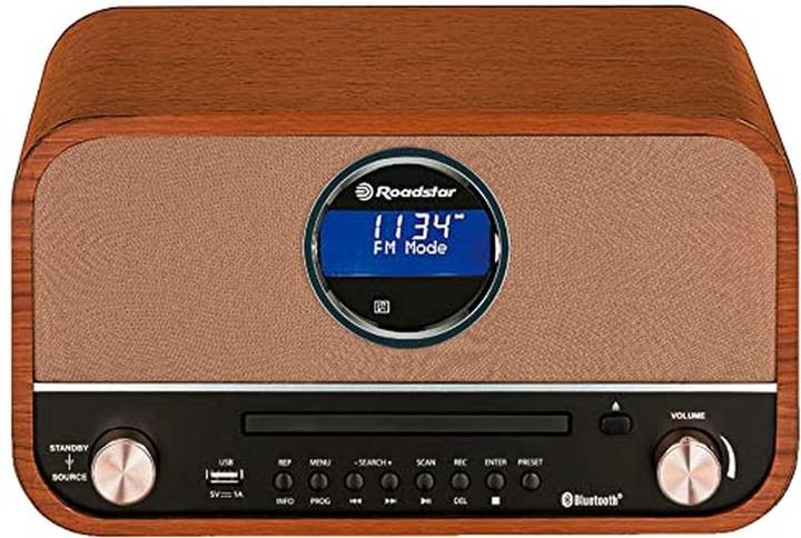 Immagine prodotto Roadstar Apparecchio musicale vintage con radio FM digitale, lettore CD-MP3, Bluetooth e registrazione USB (FM, PLL, Bluetooth)