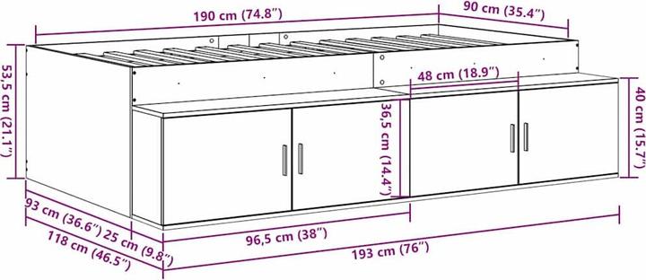 Image du produit vidaXL Bettrahmen (90 x 190 cm)