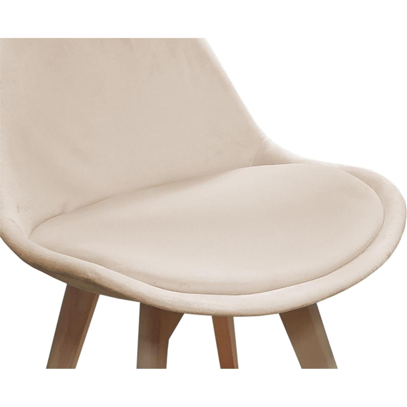 Thumbnail - HTI-Living, Stühle, Esszimmerstuhl Samt 4er Set Atlanta Creme