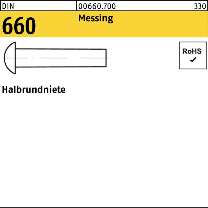 Actual product image Half round rivet DIN 660 3 x 12 brass