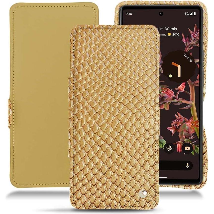 Noreve Lederschutzhülle horizontal (Google Pixel 6), Smartphone Hülle, Beige