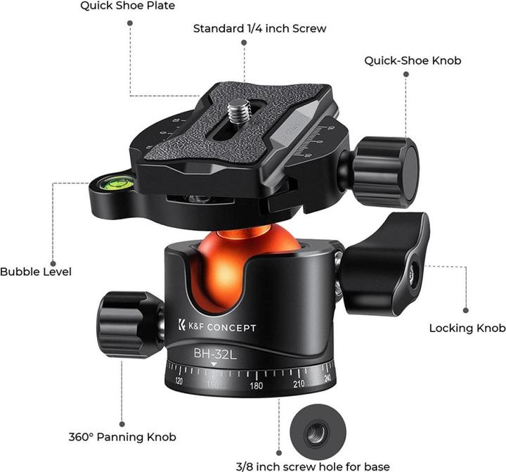 Immagine prodotto K&F Concept Testa a sfera BH-36 (Testa sferica)
