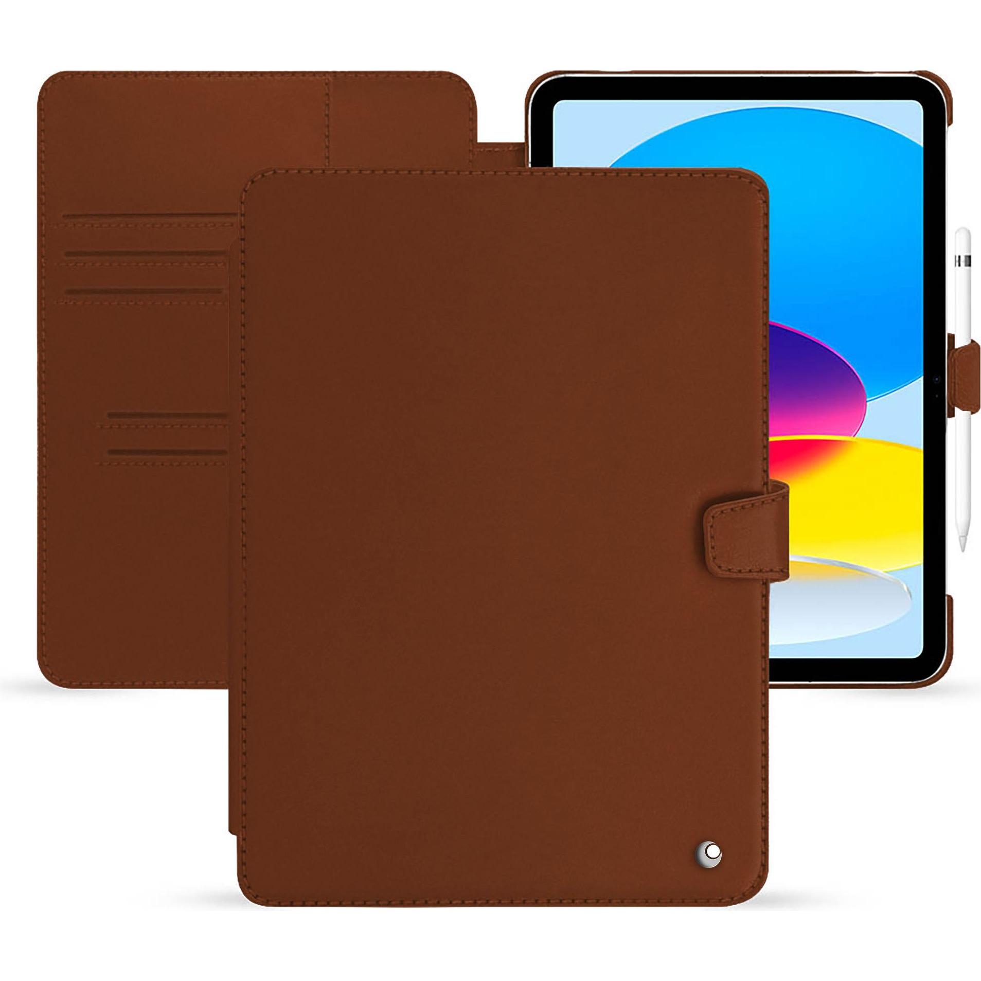Noreve Lederschutzhülle Apple iPad (2022) (iPad 2022 (10. Gen)), Tablet Hülle, Braun