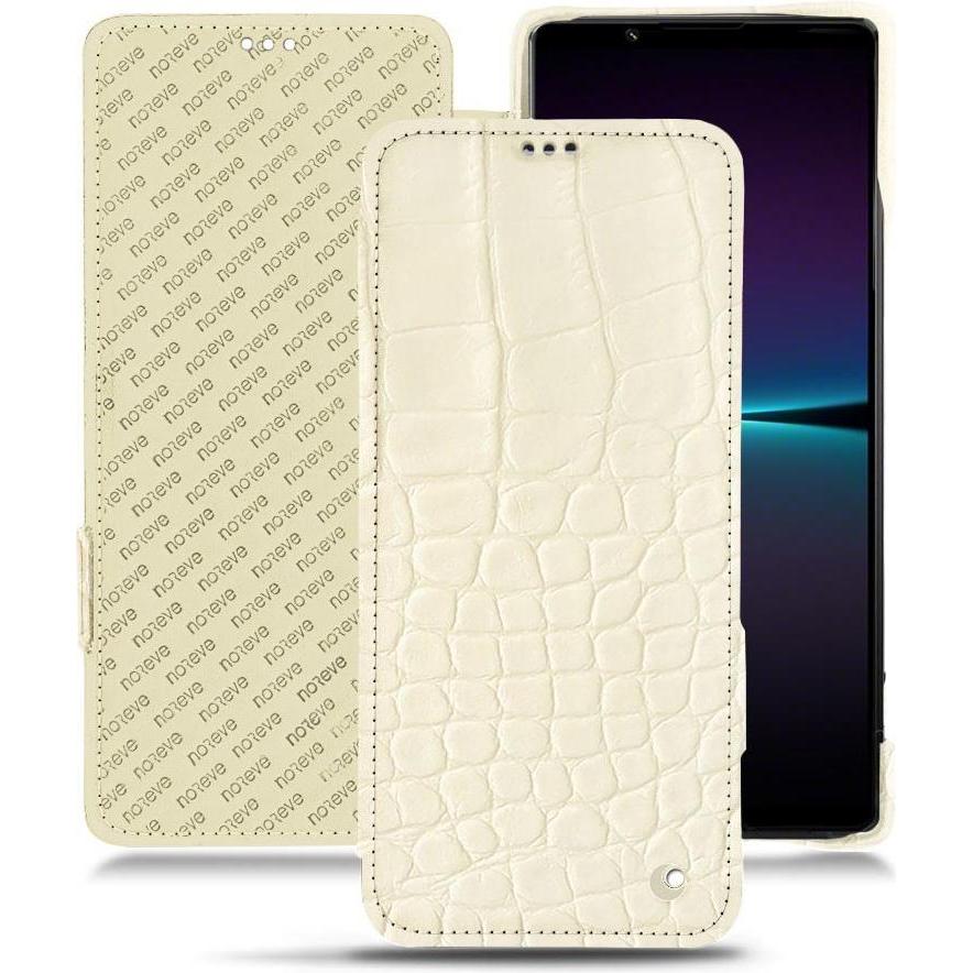 Noreve Lederschutzhülle horizontal (Sony Xperia 1 IV), Smartphone Hülle, Beige