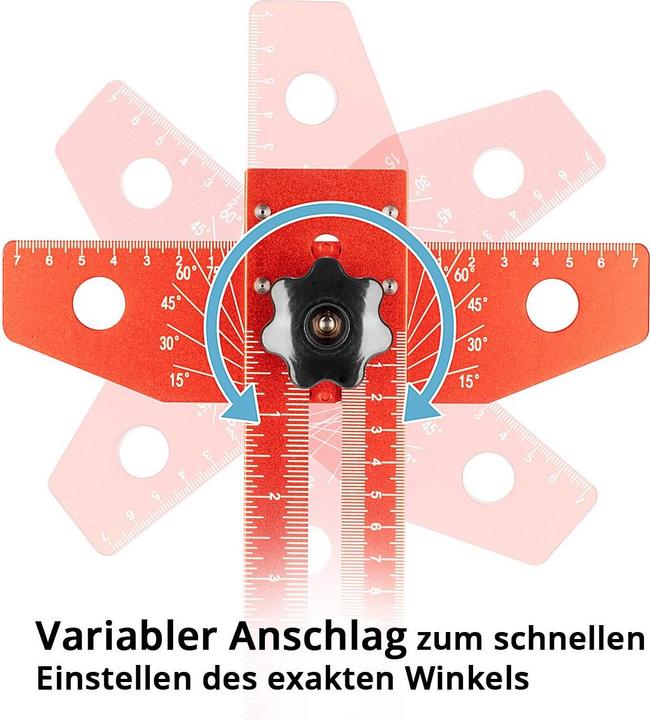 Actual product image Stahlwerk Aluminium angle marking ruler with stop and marking pin