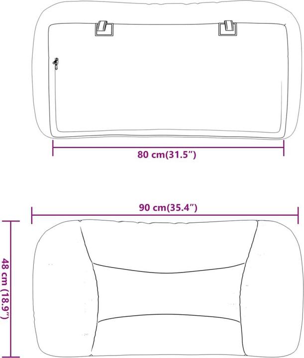 Immagine prodotto vidaXL Kopfteil-Kissen (15 x 15 x 48 cm)