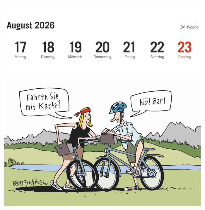 Produktbild Peter Butschkow: Fahrrad unser Premium-Postkartenkalender 2026 (165 x 177 mm)