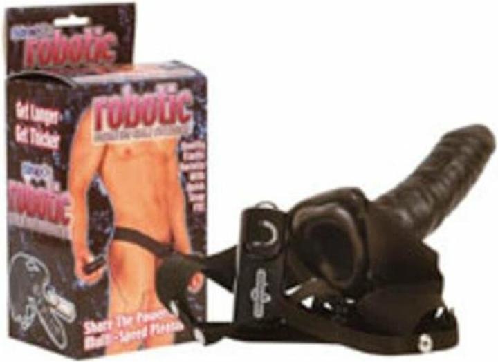 Seven Creations 55004327 17062 ROBOTIC VIBRATING MALE EXTENSION STRAP ON FALLO INDOSSABILE VIBRANTE NERO
