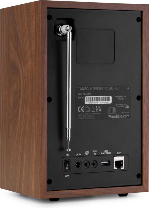 Immagine prodotto Audizio Canzo Internetradio - WiFi radio boekenplank model - Met DAB+, FM en Bluetooth (DAB, DAB, FM, Web radio, Bluetooth, WiFi)
