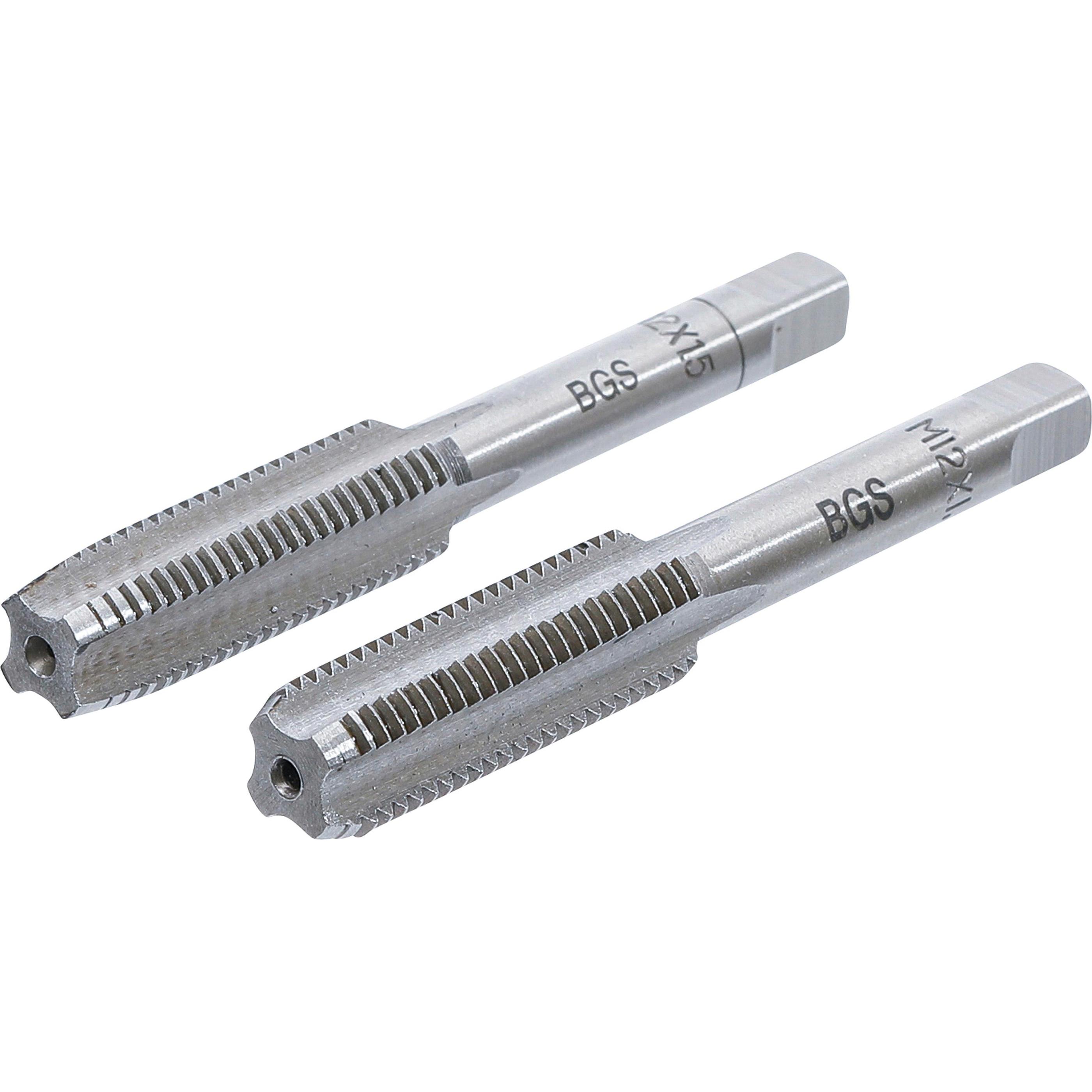 BGS, Gewindeschneider + Gewindebohrer, Gewindebohrer Vor- und Fertigschneider M12 x 1,5 mm 2-tlg.
