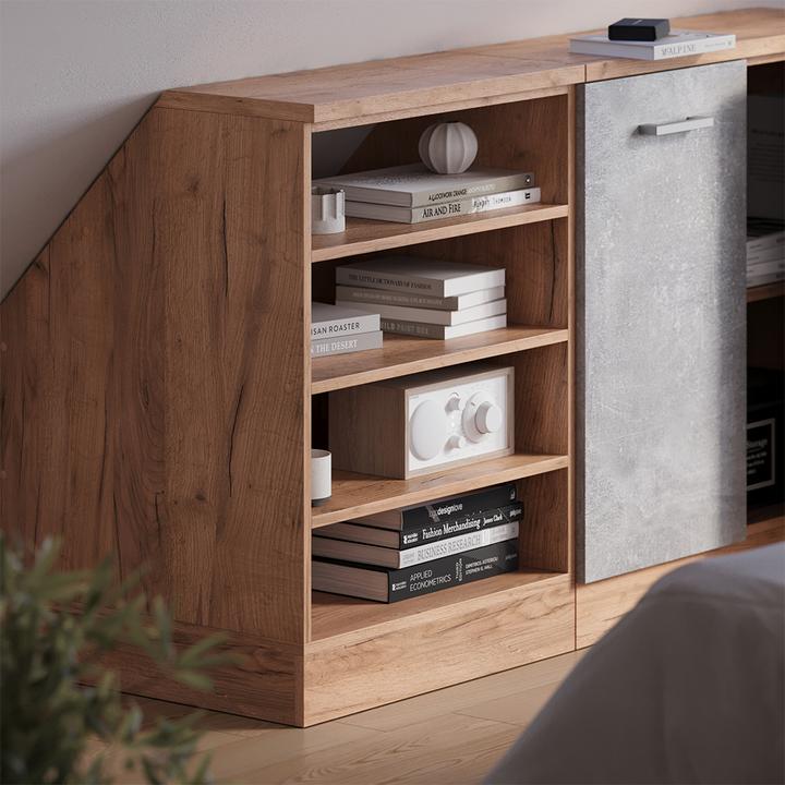 Produktbild Vicco Dachschrägenschrank Rion, Goldkraft Eiche, 60 x 81.8 cm mit 4 Fächern, Schrankkorpus 60 cm Tiefe (60 x 60 x 81.80 cm)