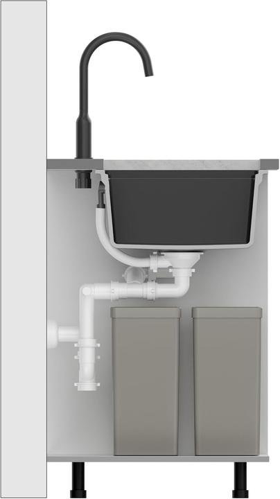 Immagine prodotto Quadron Lavello doppio granito design elegante resistente e pratico (46 cm, 55.50 cm)
