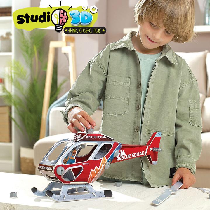 Actual product image Educa 19187 Studio 3D Construction 50 pcs. The Helicopter (Paper and Plastic Parts) (50 pieces)