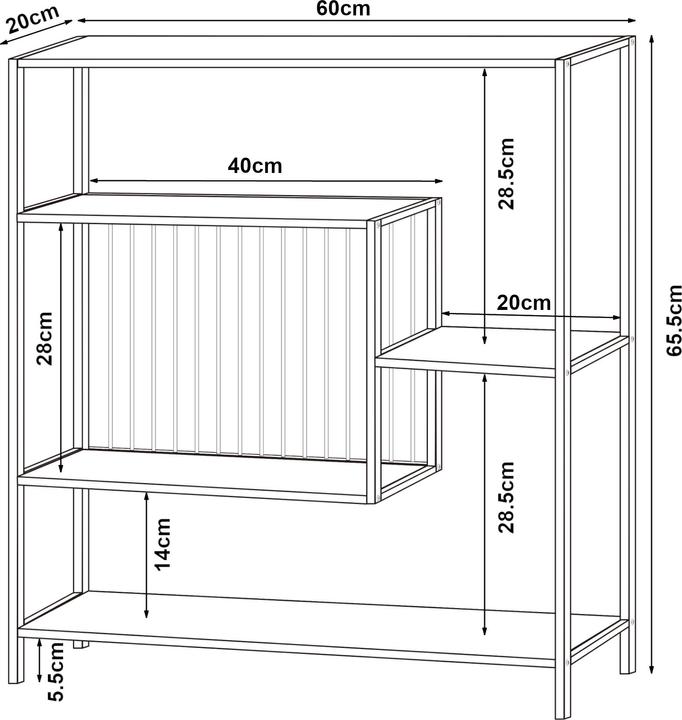 Produktbild En.Casa Beesel (60 x 20 x 65.5 cm)