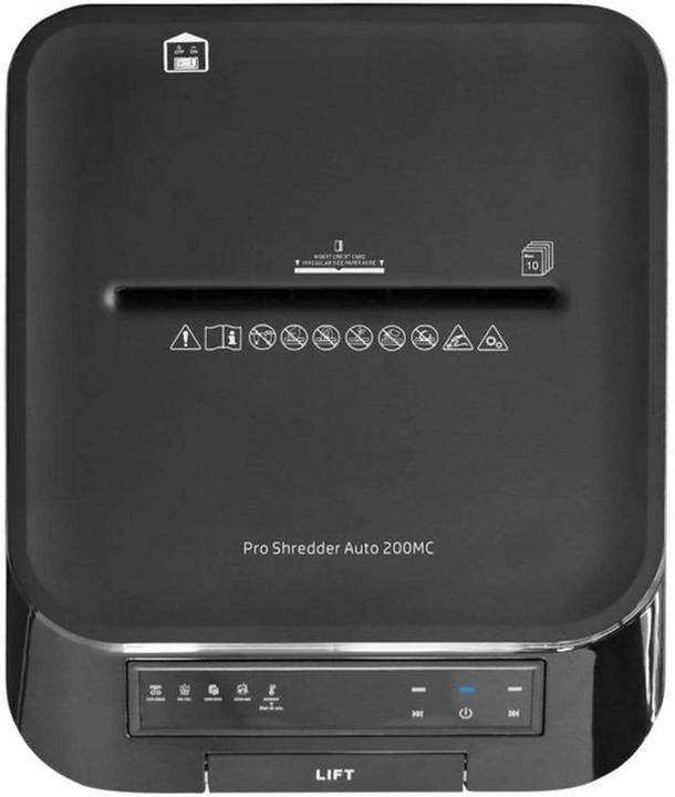 Produktbild HP Pro Shredder Auto 200MC Aktenvernichter mit Partikelschnitt P-5, 2 x 12 mm, bis 200 Blatt, schwar (Microschnitt)