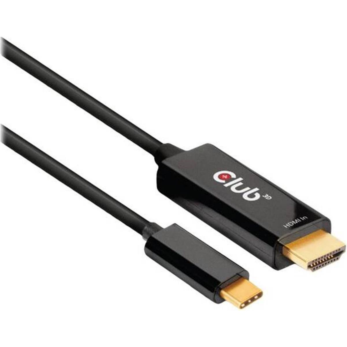 Club 3D HDMI (Typ A) — USB Typ C (1.80 m, HDMI, USB Typ C), Video Kabel