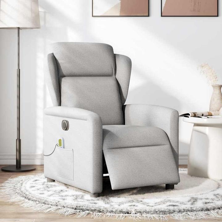 Immagine prodotto vidaXL Poltrona massaggiante elettrica in tessuto grigio nuvola