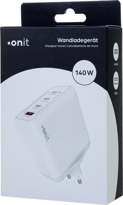 Actual product image Onit USB-Wandladegerät Quad 3C1A 140 W GaN Weiss (140 W)