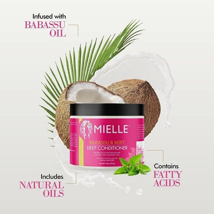 Actual product image Mielle Organics Babassu & Mint Deep Conditioner with Protein 227g