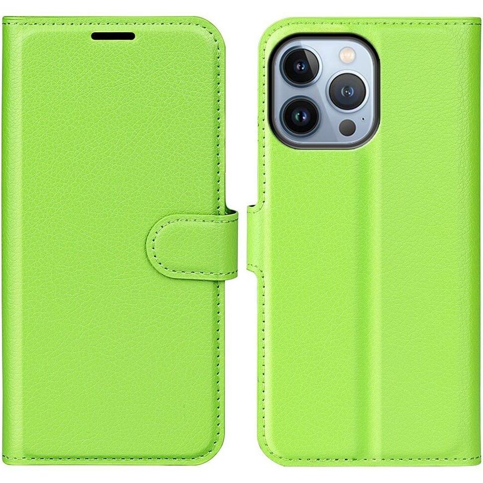 Cover-Discount iPhone 14 Pro Max - Leder Etui Hülle grün (Apple iPhone 14 Pro Max), Smartphone Hülle, Grün