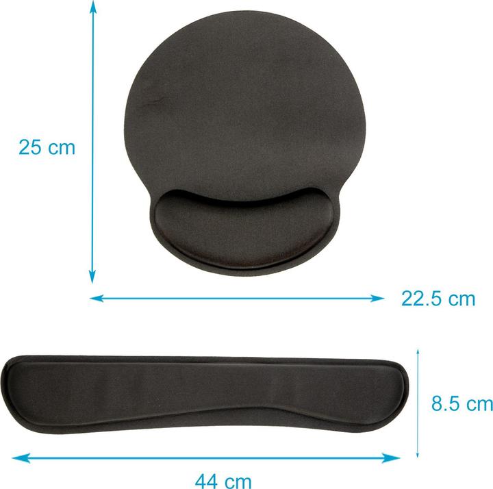 Actual product image Cadorabo 2-piece set of ergonomic mouse pad and keyboard wrist rest with wrist support