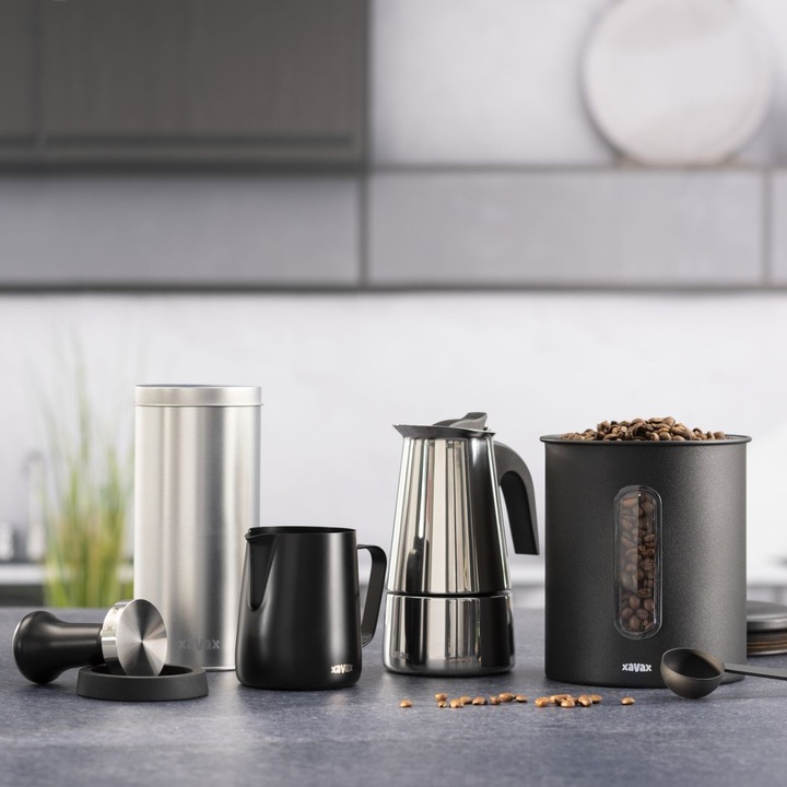 Image du produit Xavax Pot à lait Barista en acier inoxydable, pot à mousse de lait, 350ml, noir mat (0.35 l)
