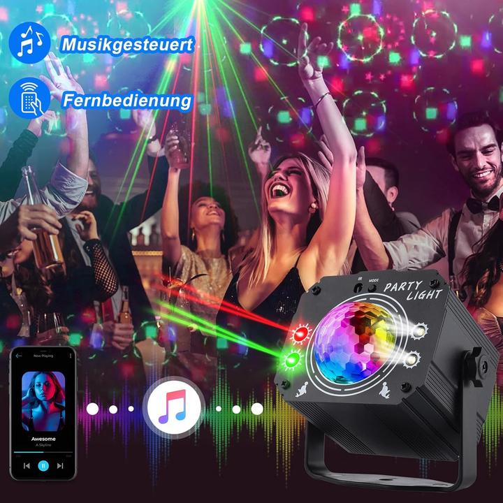 Image du produit Nigecue 3 in 1 Musikgesteuertes Partylicht R11 mit Fernbedienung (LED)