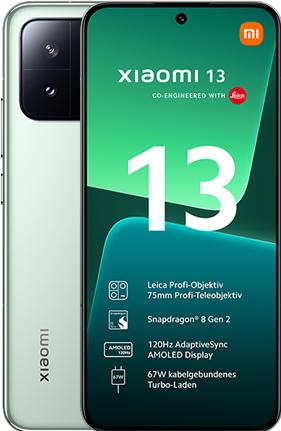 Produktbild Xiaomi 13 (256 GB, Flora Green, 6.36", Dual SIM, 5G)