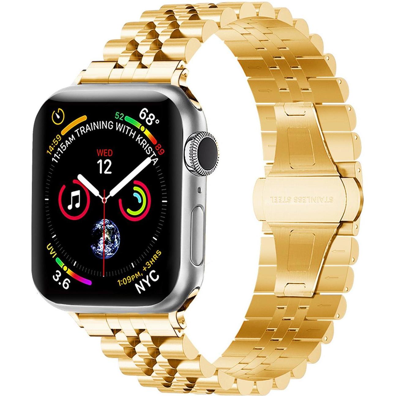Strap-it Stahlband (Edelstahl, Apple Watch), Uhrenarmband, Gold