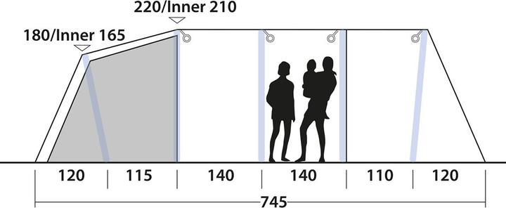 Produktbild Outwell Queensdale 8PA Zelt (Tunnelzelt, 37.90 kg)