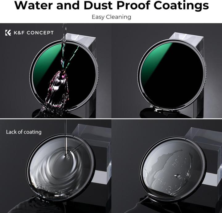 Image du produit K&F Concept ND Filter Kit ND4/8/64/1000 Nano X 82mm (KF-1636) (82 mm, Filtre gris neutre, 82 mm)