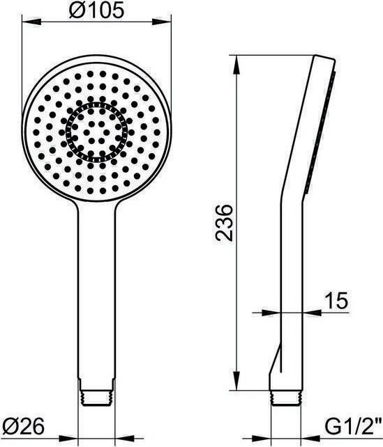Actual product image Keuco Hand shower EDITION 11 normal spray ni gebü (1 Beam types, 12 l/min)
