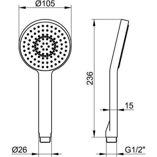 Thumbnail - Keuco, Duschbrause, Handbrause EDITION 11 Normalstrahl ni gebü (1 Strahlarten, 12 l/min)