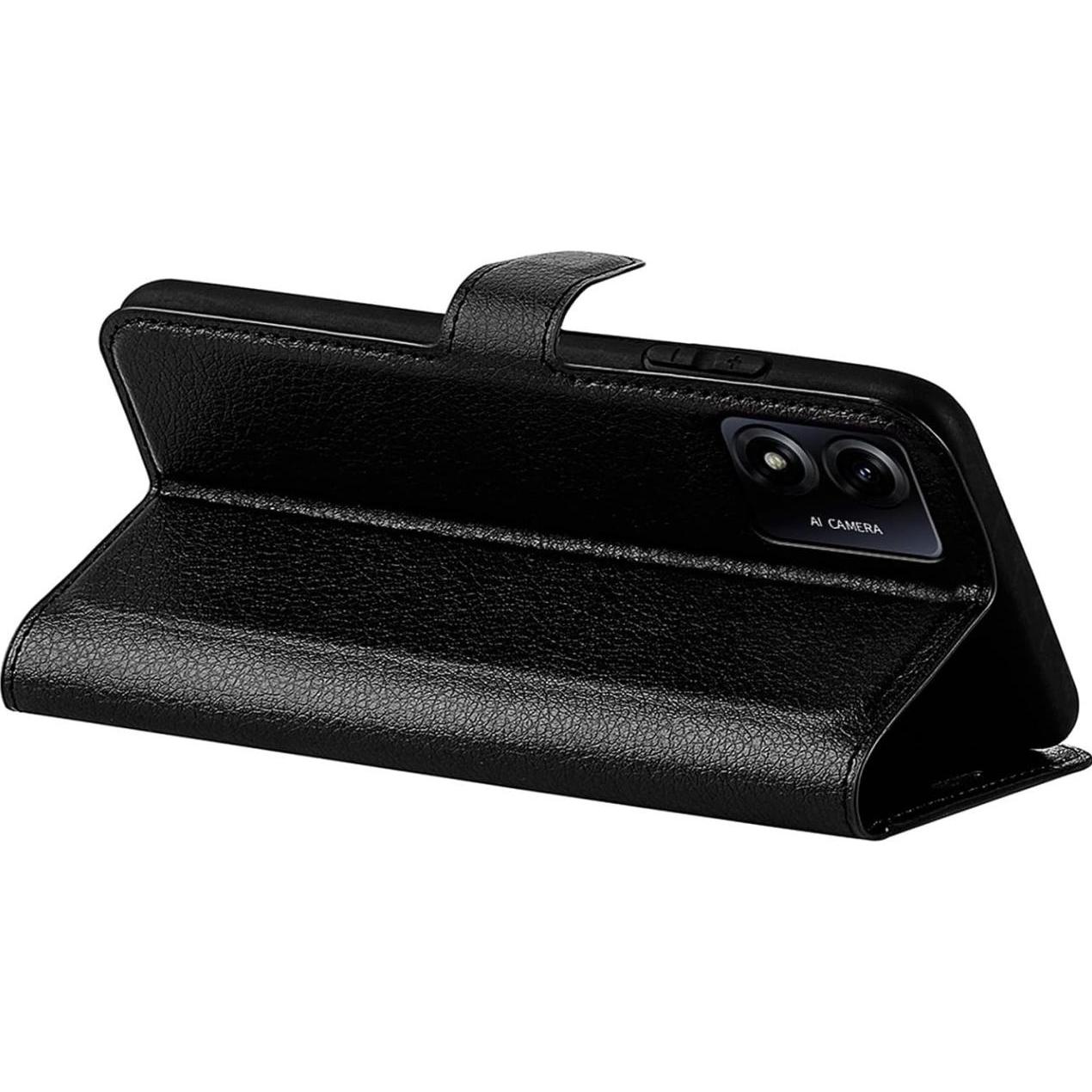 Thumbnail - Screenguard Motorola Moto E13 Leather Guard Lederhülle (Motorola Moto E13), Smartphone Hülle, Schwarz