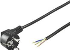 Produktbild Goobay Schutzkontaktkabel abgewinkelt zum Konfektionieren, 1,5 m, Schwarz (1.50 m)