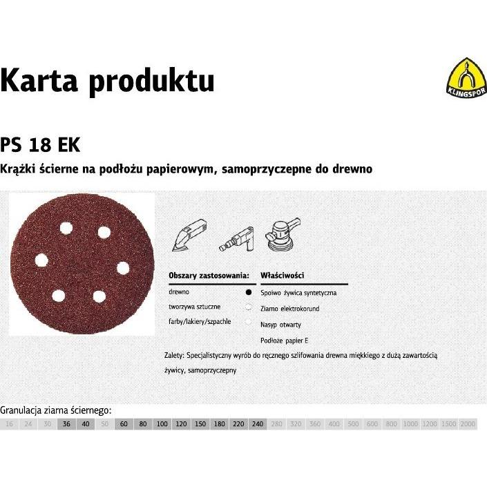 Klingspor, Schleifmittel, 150 mm Schleifscheiben/Schleifpapier 12,7 cm ps18ek, 50 Stück Scheiben////Körnung 80//// (80)