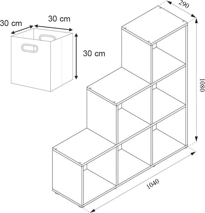Produktbild Vicco Treppenregal (105 x 29 x 107.50 cm)