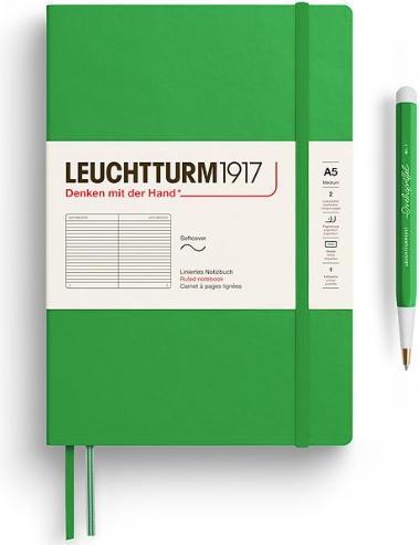 Immagine prodotto Leuchtturm1917 Lighthouse Med.Soft Lin.S.Leaf (145 x 210 mm, Righe)