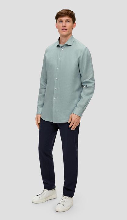 Produktbild S.Oliver Hemd Glänzendes Tailored Fit Hemd aus Leinen (40)