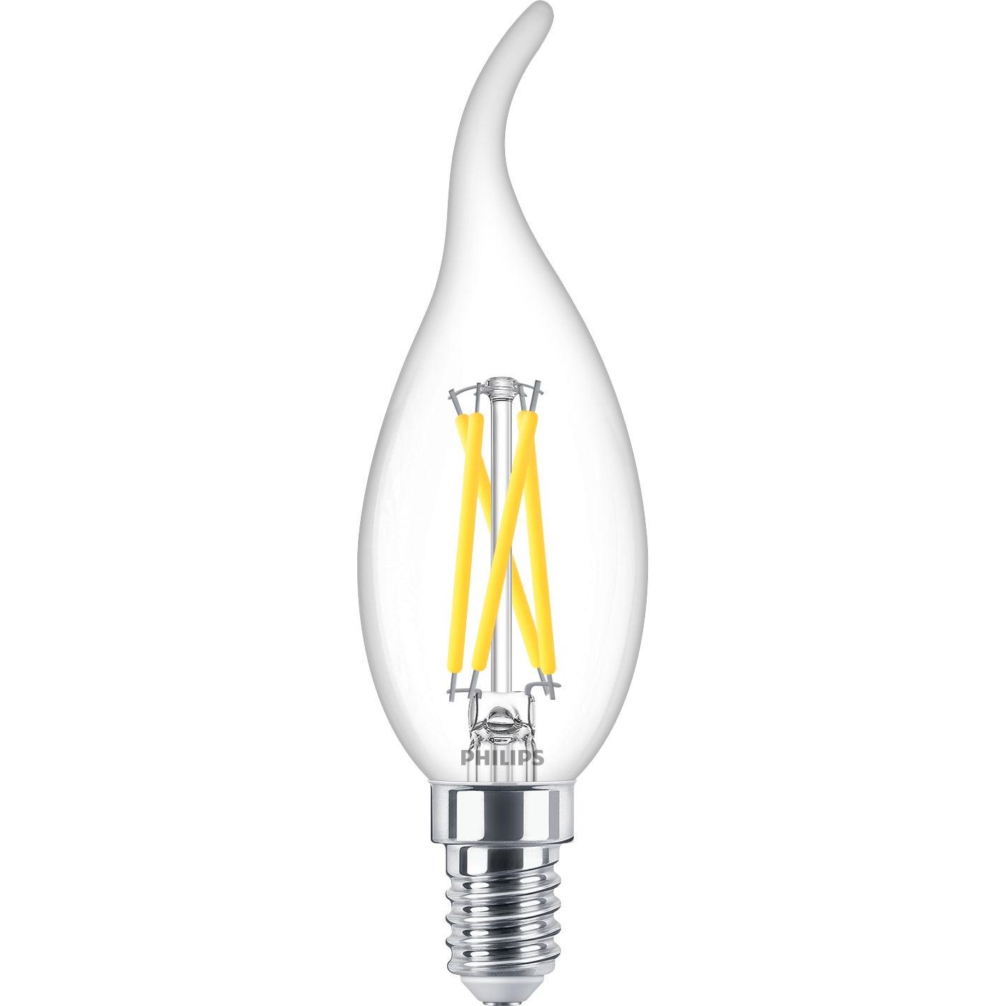 Philips Professional, Leuchtmittel, MST LEDcandle 2,5-25W/927 E14 klar Kerze 250lm DIMTONE windst. D,3kWh/1000 (E14, 2.5...