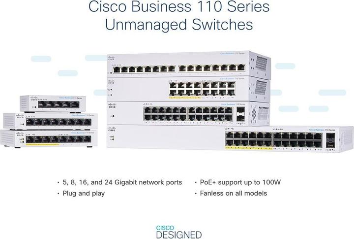 Actual product image Cisco Switch CBS110-16T-EU 16 Port (16 ports)