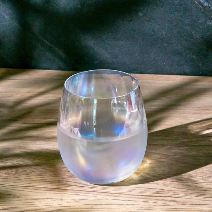 Produktbild Intirilife Trinkglas Set Regenbogen Schimmer Wellenform (0.38 l, 2 x)