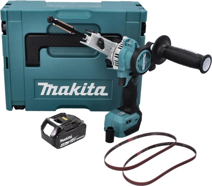 Produktbild Makita DBS 180 M1J Akku Bandfeile 18 V 9 x 533 mm Brushless + 1x Akku 4,0 Ah + Makpac - ohne Ladeger (Bandschleifer)
