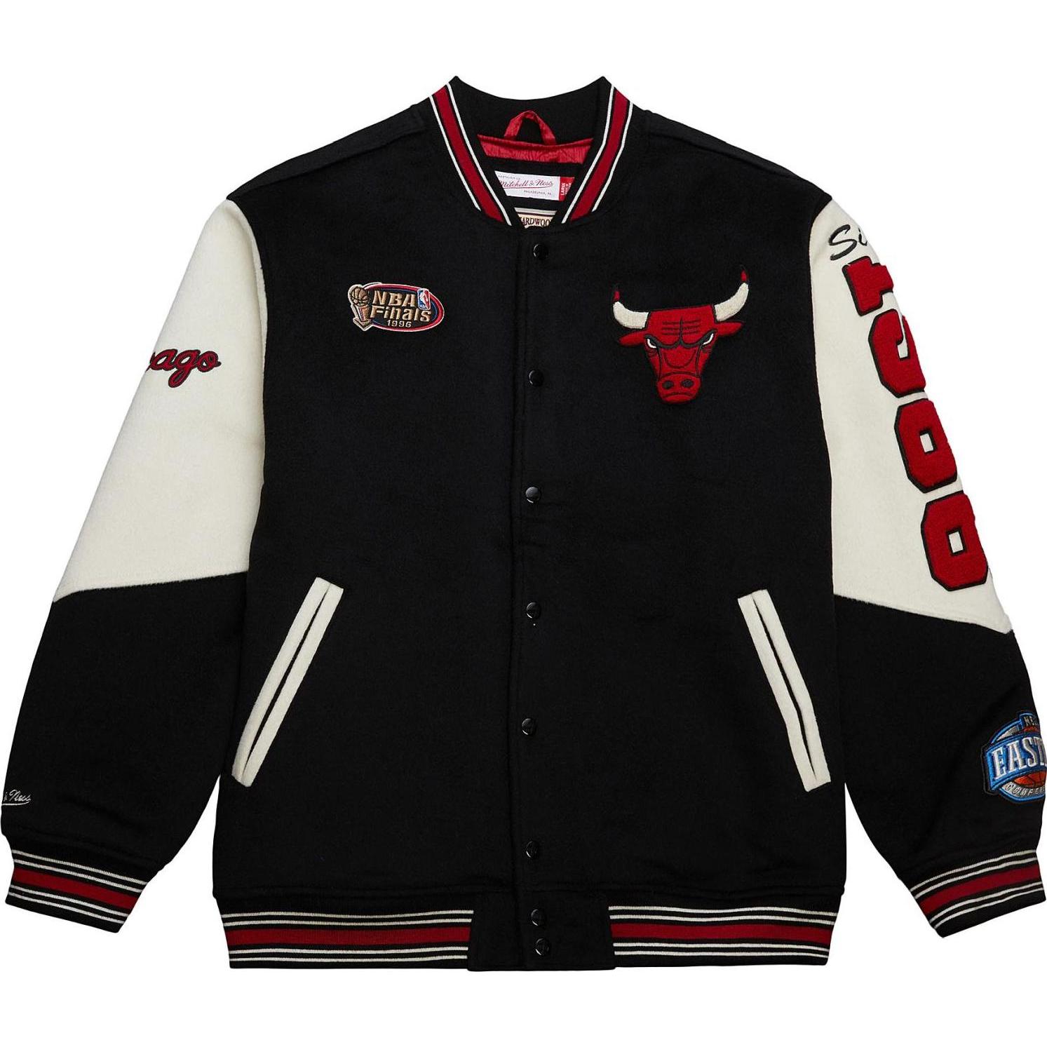 Mitchell & Ness, Herren, Jacke, M&N Vintage Varsity Wool Jacke - NBA Chicago Bulls - M (M), Schwarz, M